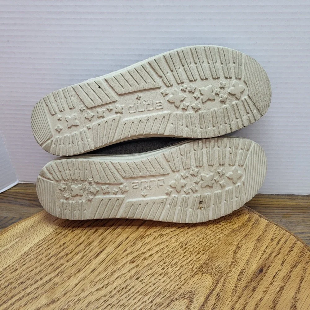 Hey Dude Wendy Linen Gray/Iron Slip On Shoes Women's Size 7